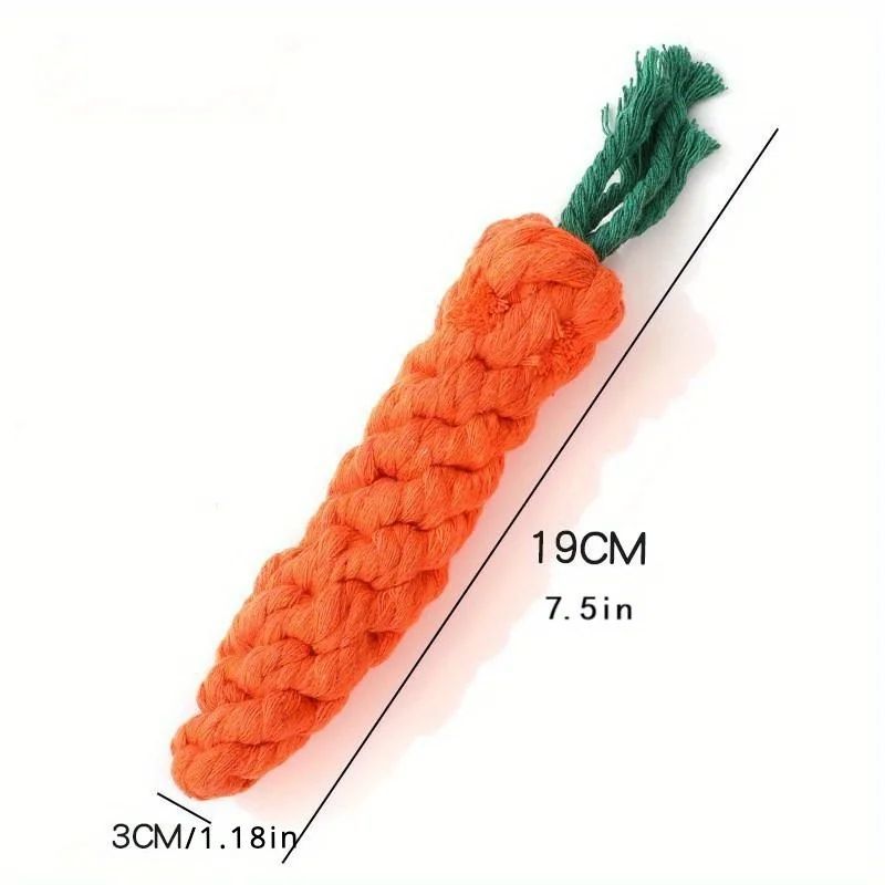 Pet Chewy Carrot Cotton Rope Toy