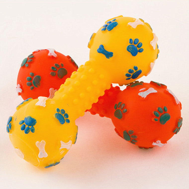 Dumbbell Sound Toys Silicone Dog Toy