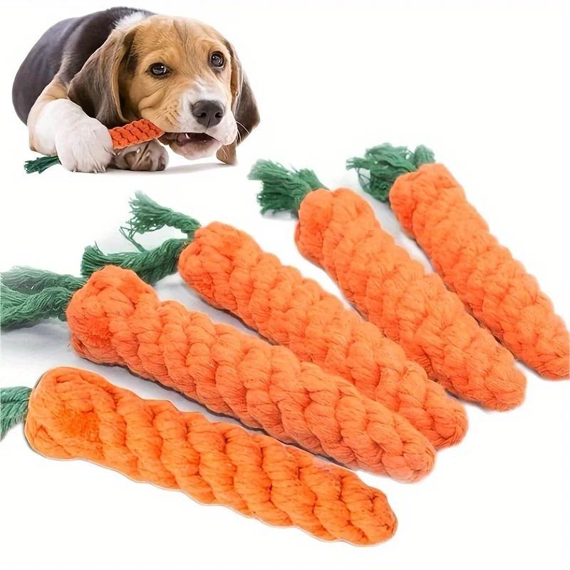 Pet Chewy Carrot Cotton Rope Toy