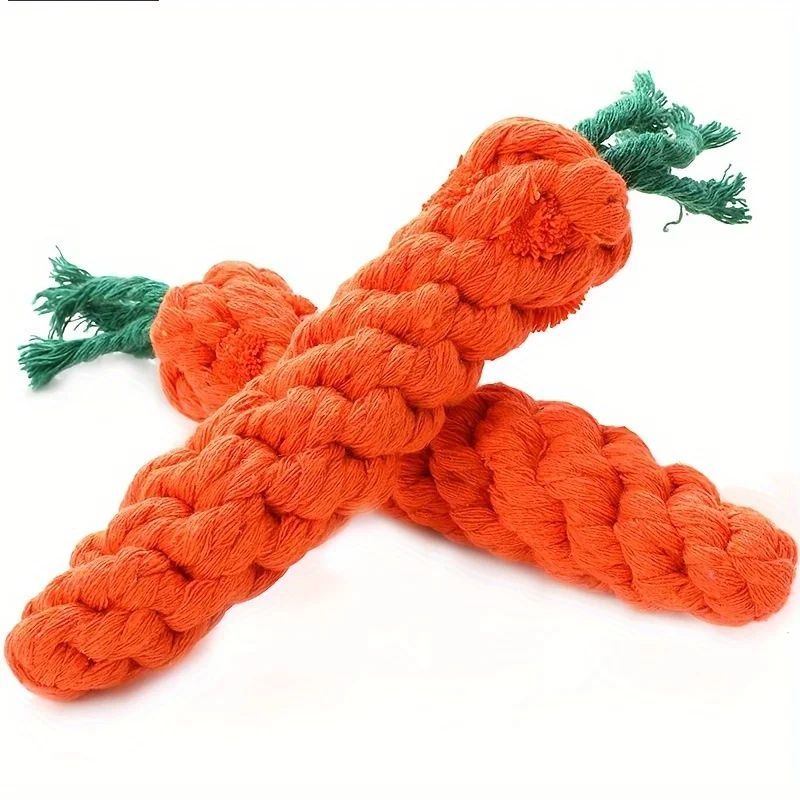 Pet Chewy Carrot Cotton Rope Toy