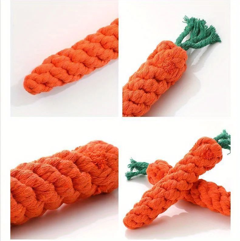 Pet Chewy Carrot Cotton Rope Toy