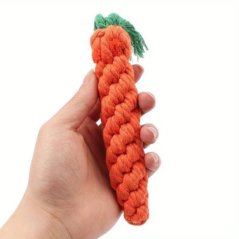 Pet Chewy Carrot Cotton Rope Toy