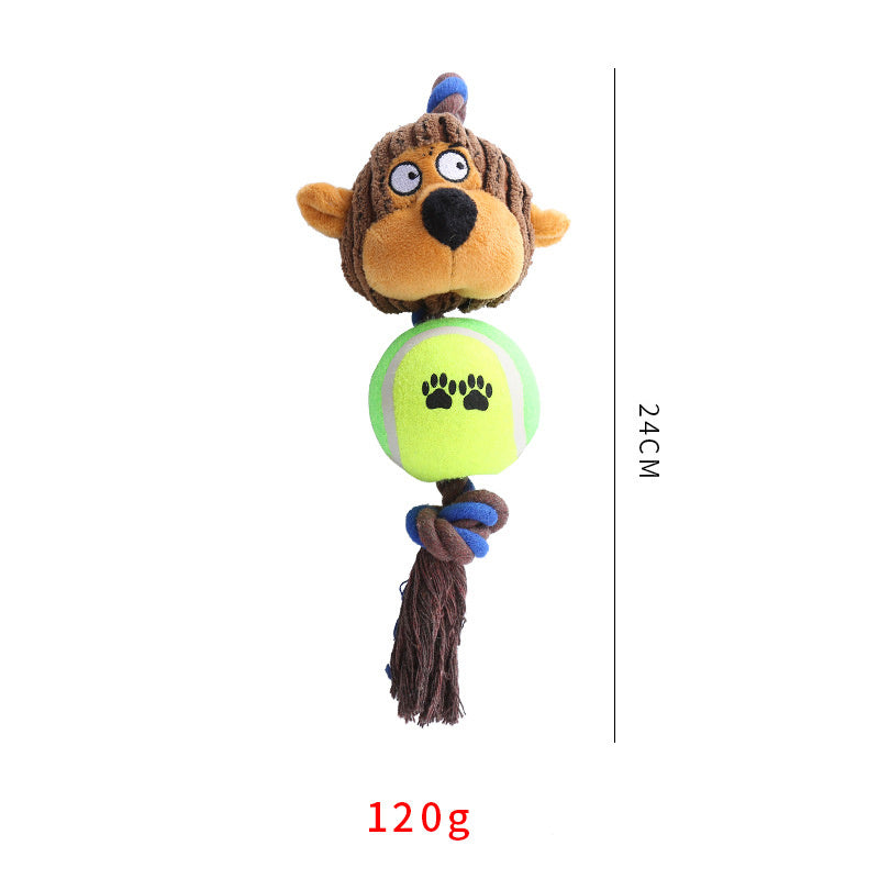 Corduroy Tennis Ball Cotton Rope Dog Bite Resistant