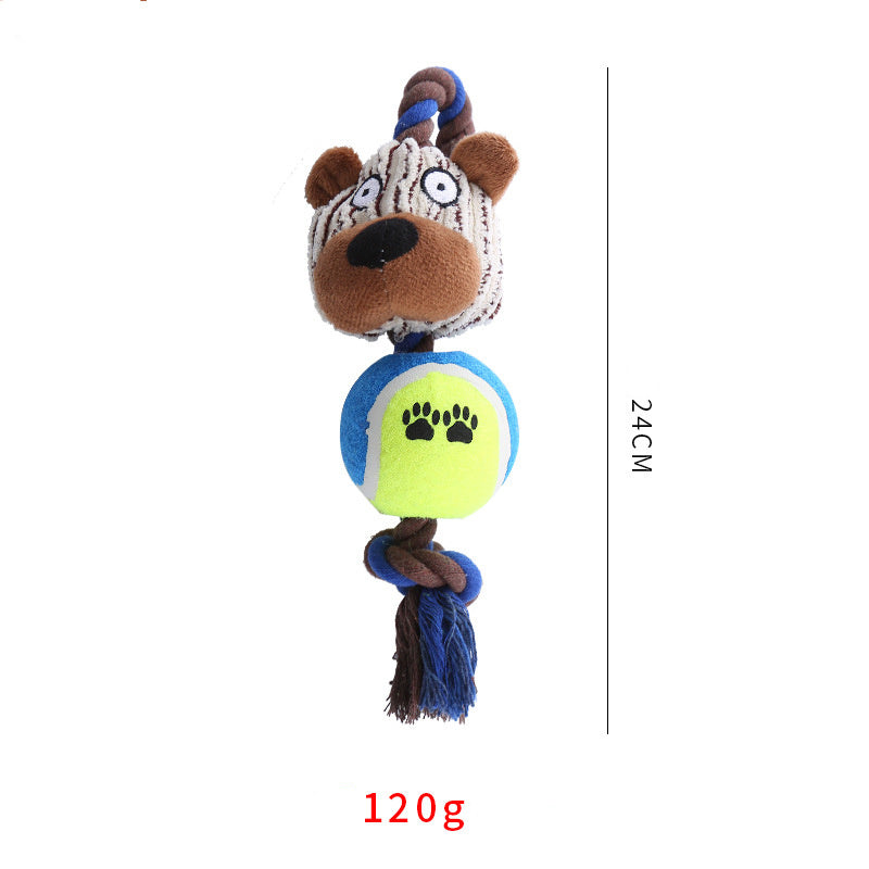 Corduroy Tennis Ball Cotton Rope Dog Bite Resistant