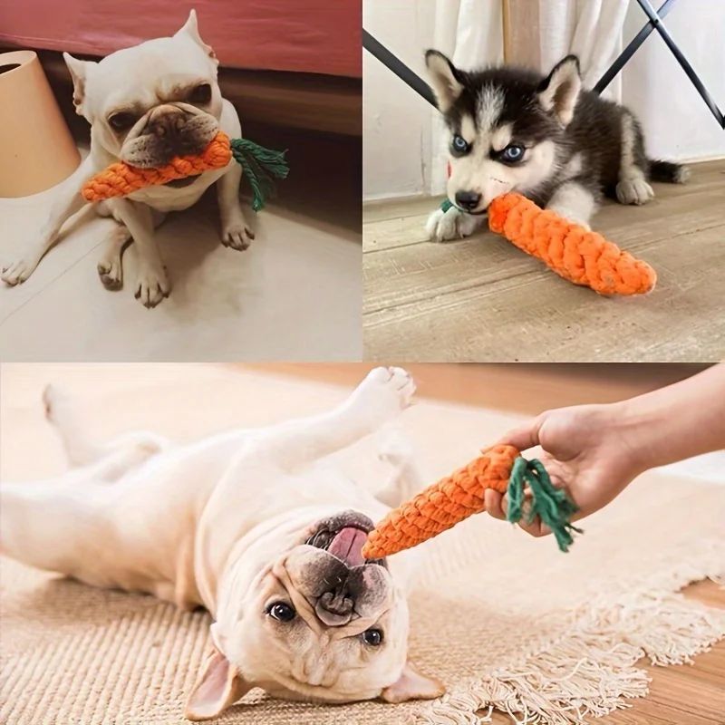 Pet Chewy Carrot Cotton Rope Toy
