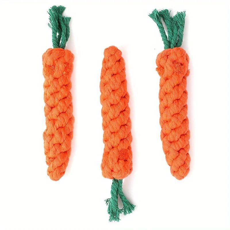 Pet Chewy Carrot Cotton Rope Toy